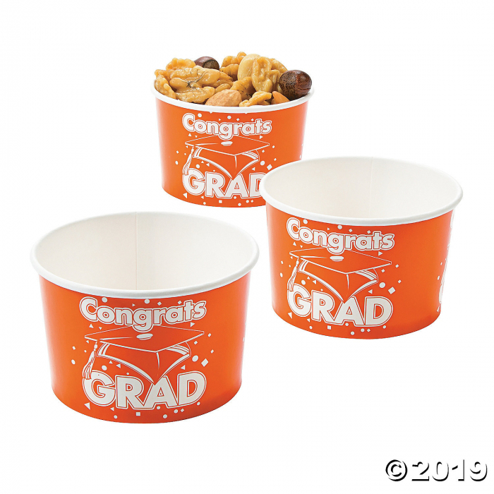 Orange Congrats Grad Snack Bowls (25 Piece(s))
