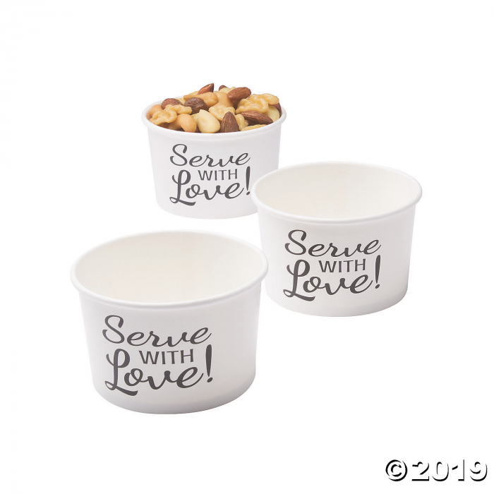 Serve with Love Snack Paper Bowls (Per Dozen) Serve with Love Snack Paper Bowls (Per Dozen)