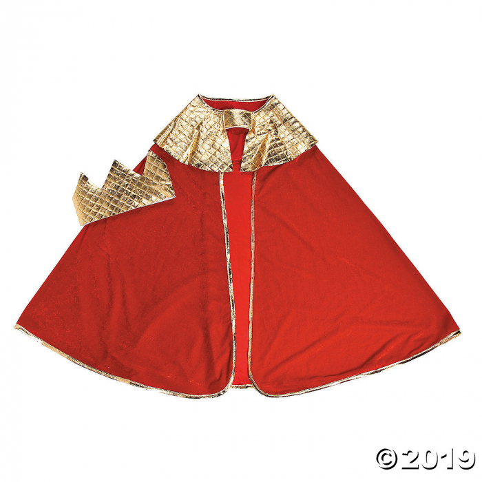 Boy's Red Wise Man's Cape with Crown Costume (1 Set(s))