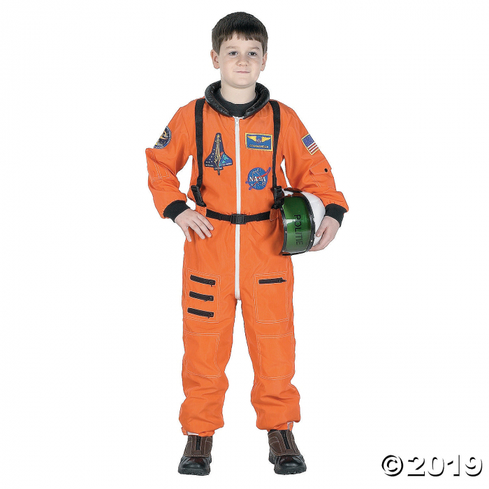 Kid's Orange Astronaut Suit Costume - Medium (1 Piece(s)) Kid's Orange Astronaut Suit Costume - Medium (1 Piece(s))