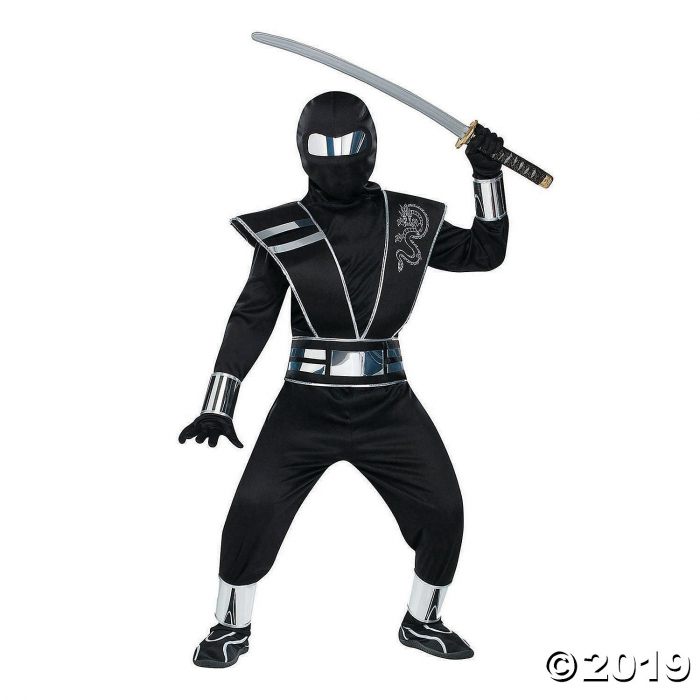Boy's Silver Mirror Ninja Halloween Costume - Large (1 Piece(s)) Boy's Silver Mirror Ninja Halloween Costume - Large (1 Piece(s))