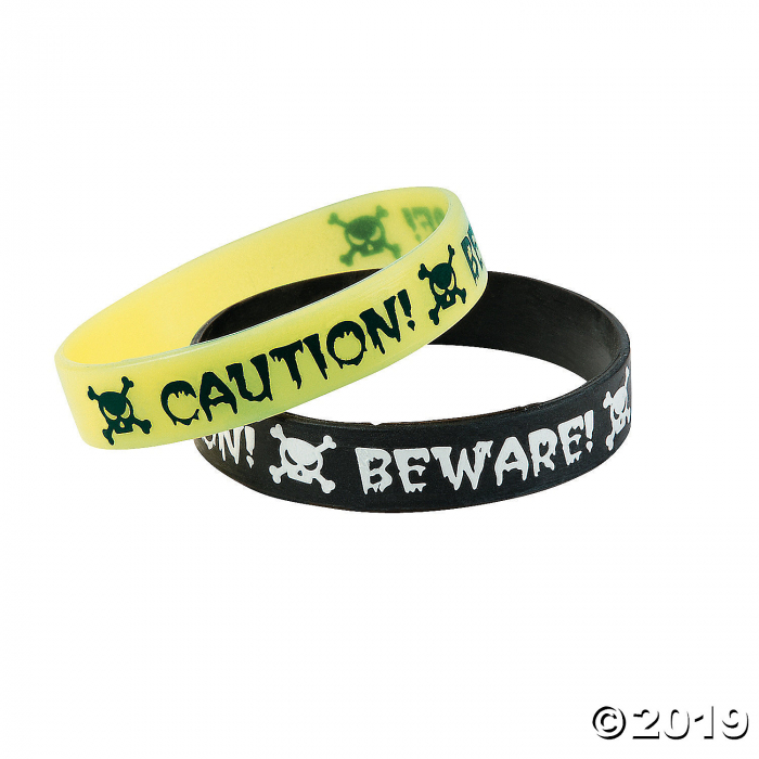 Glow-in-the-Dark Halloween Skull Bracelets (Per Dozen)