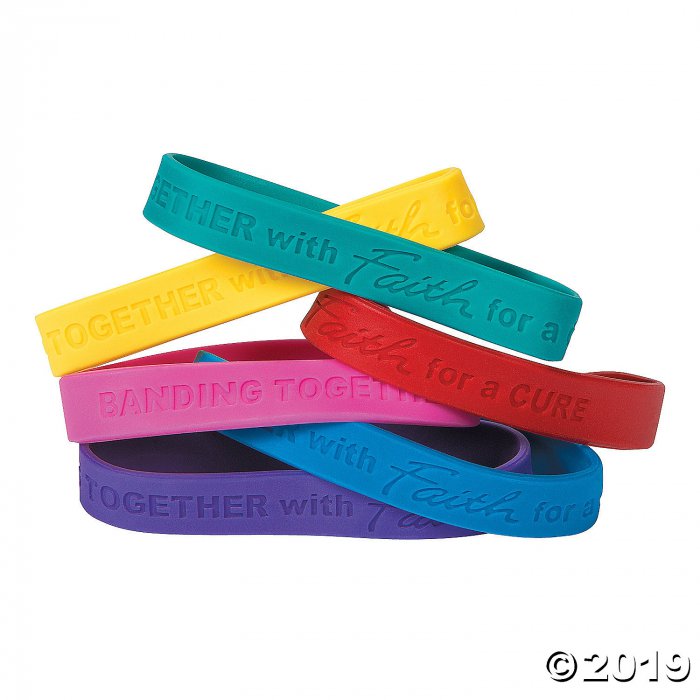 Cancer Awareness Faith Rubber Bracelets (24 Piece(s))