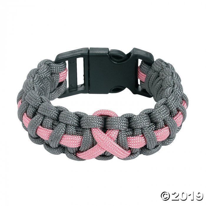 Pink Awareness Ribbon Paracord Bracelets (6 Piece(s))