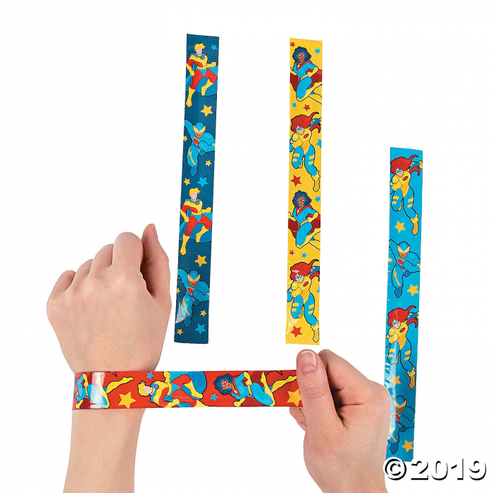 Superhero Slap Bracelets (Per Dozen) Superhero Slap Bracelets (Per Dozen)