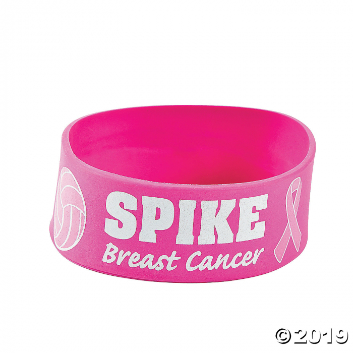 Spike Breast Cancer Big Band Rubber Bracelets (Per Dozen) Spike Breast Cancer Big Band Rubber Bracelets (Per Dozen)