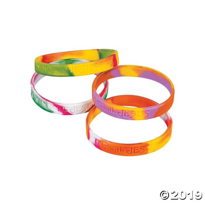 Walking with Jesus Silicone Bracelets (Per Dozen) Walking with Jesus Silicone Bracelets (Per Dozen)