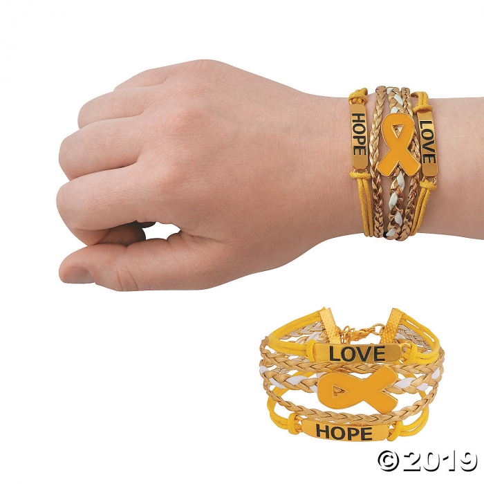 Gold Ribbon Layered Bracelets (6 Piece(s))