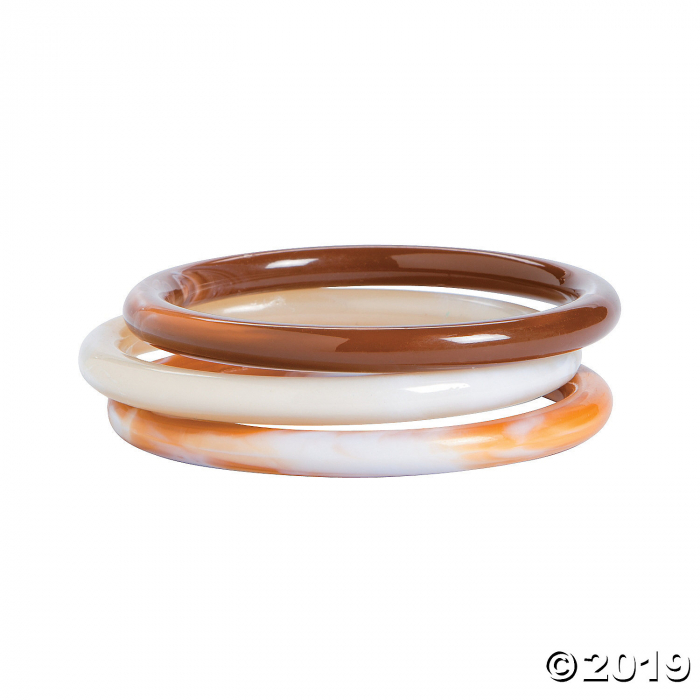 Cream, Tan and Brown Acrylic Bangle Bracelets (3 Piece(s))
