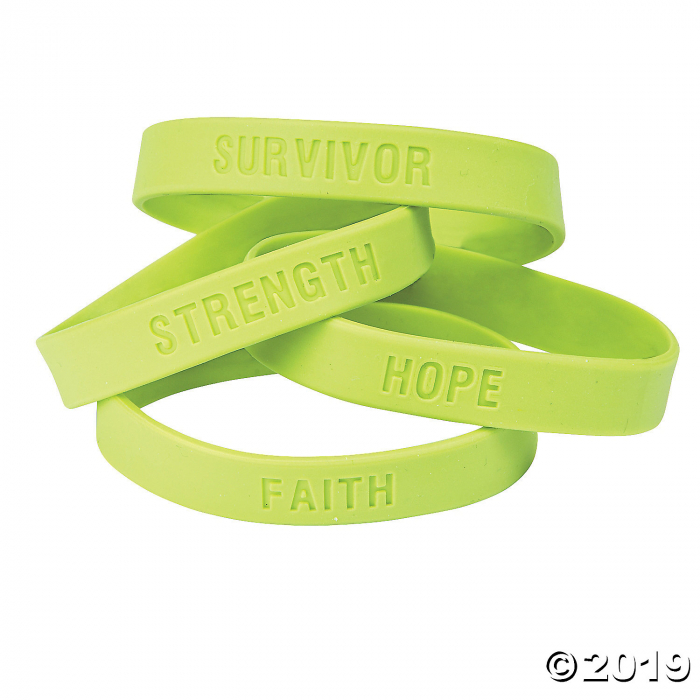 Lime Green Awareness Sayings Rubber Bracelets (24 Piece(s)) Lime Green Awareness Sayings Rubber Bracelets (24 Piece(s))