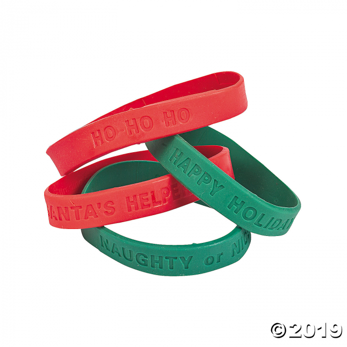 Holiday Sayings Rubber Bracelets (Per Dozen) Holiday Sayings Rubber Bracelets (Per Dozen)