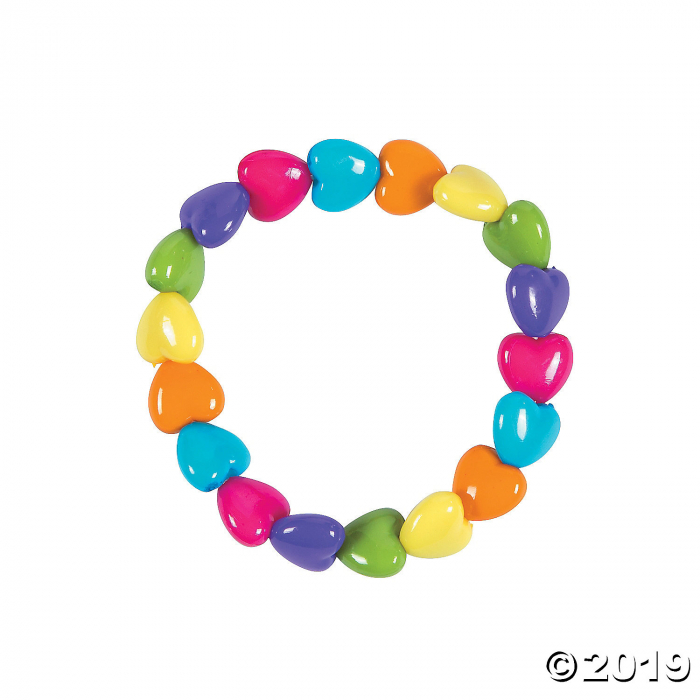 Valentine Heart-Shaped Beaded Bracelets (Per Dozen) Valentine Heart-Shaped Beaded Bracelets (Per Dozen)