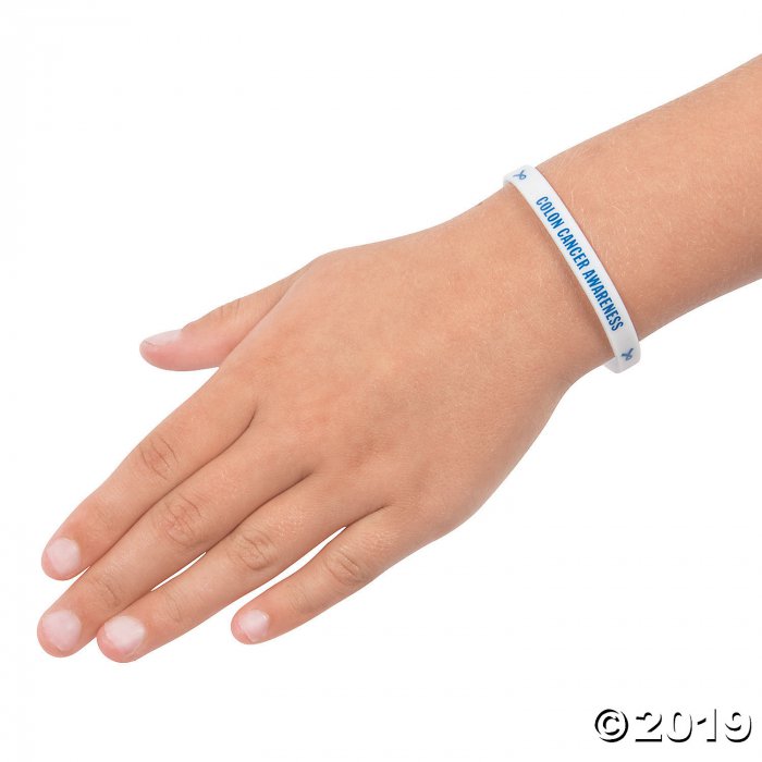 Colon Cancer Awareness Rubber Bracelets on Card (Per Dozen)