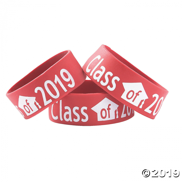 Red Class of 2019 Big Band Bracelets (Per Dozen)