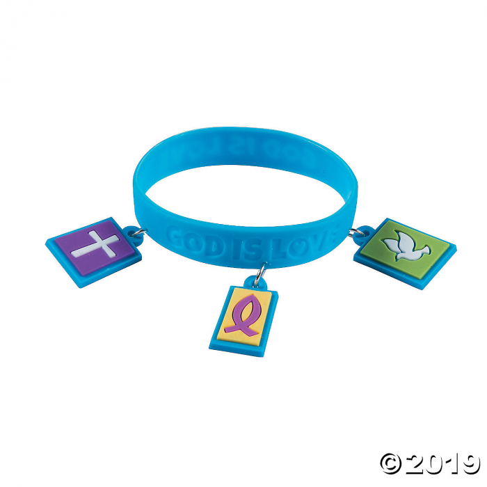 Religious Silicone Bracelets with Charms (Per Dozen)