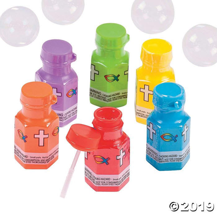 Religious Hexagon Mini Bubble Bottles (48 Piece(s))