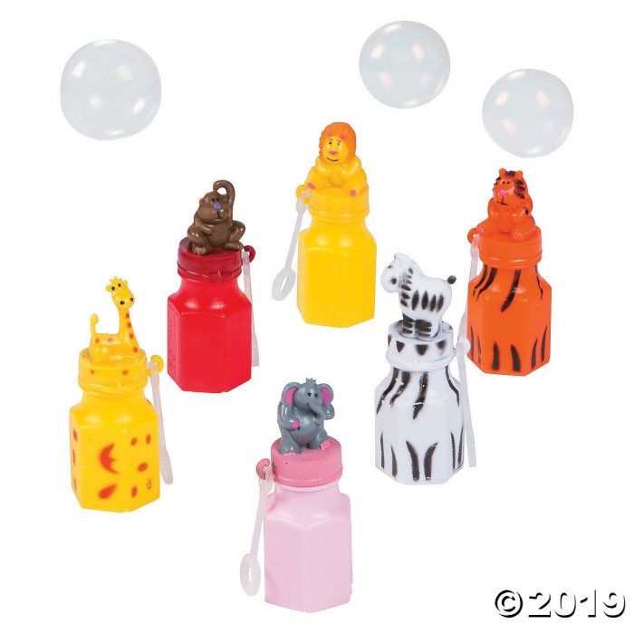 Zoo Animal Character Bubble Bottles (Per Dozen)