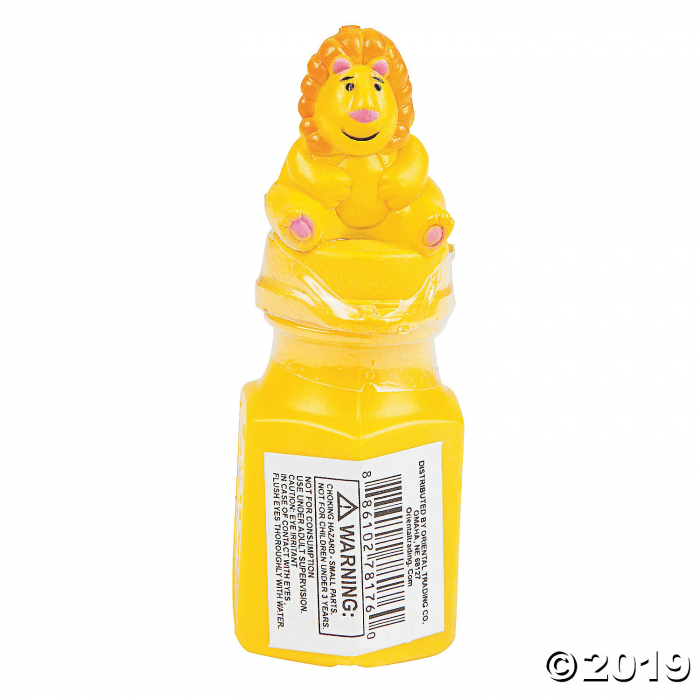 Zoo Animal Character Bubble Bottles (Per Dozen)