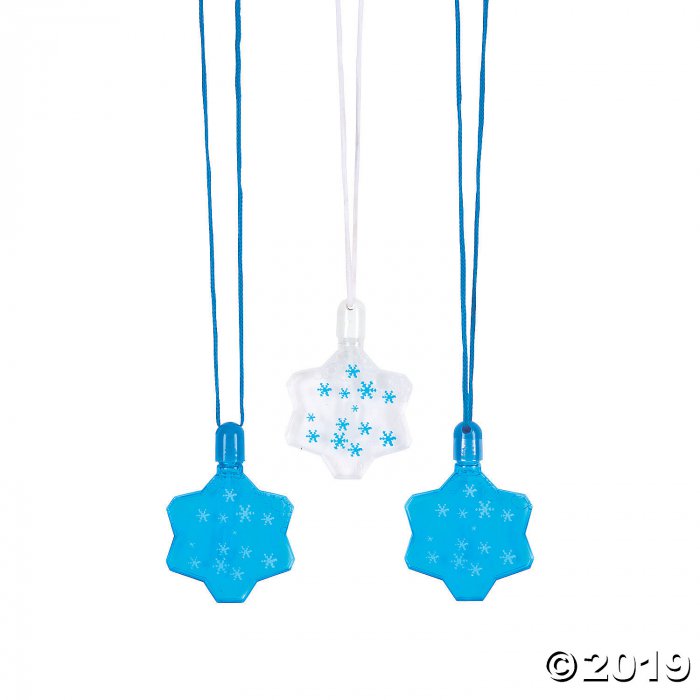 Winter Snowflake Bubble Bottle Necklaces (Per Dozen)