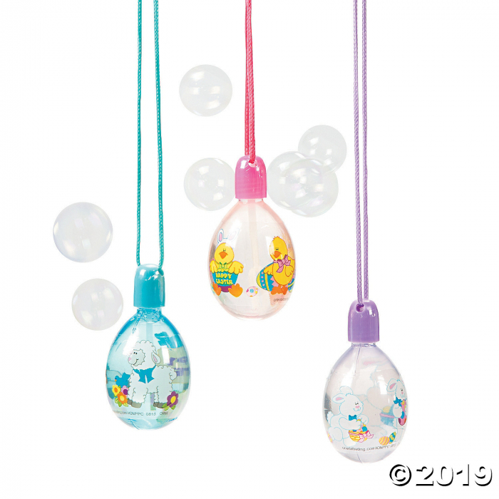 Egg-Shaped Bubble Bottle Necklaces (Per Dozen)