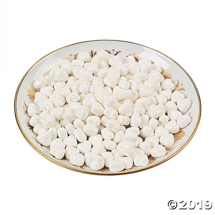 Pearl White Hard Candy Hearts (386 Piece(s))