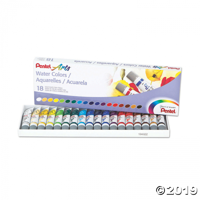 Pentel® Arts Water Colors, 18-Color Set (1 Set(s))