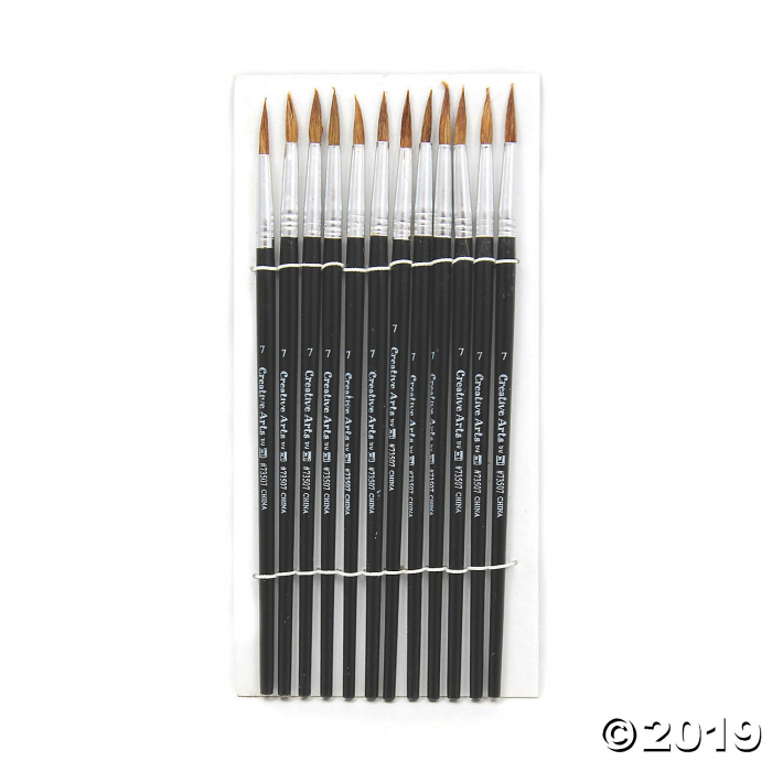 Charles Leonard® Water Color Paint Brushes, #7, Camel Hair, Black Handle, 72 count (6 Piece(s))