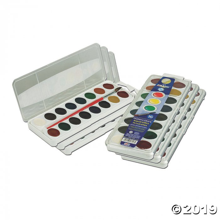 Prang® Semi-Moist Washable Watercolor Set, 16 Colors, 6 Sets (6 Piece(s))