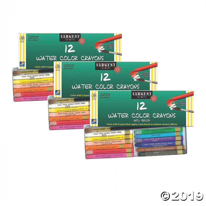 Sargent Art® Watercolor Crayons & Brush, 36 count (3 Piece(s))