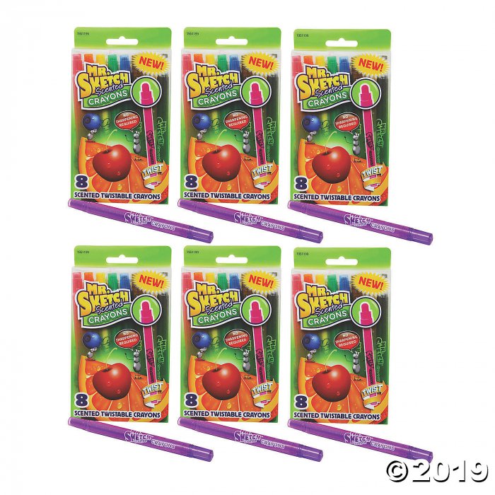 Mr. Sketch Scented Crayons Twistable Set of 8 with various Fruit/Food  Scents NEW