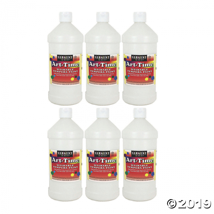 Sargent Art Art Time Washable Tempera Paint 32 Oz White Pack Of 6   Medium Small 1569481580 2477b6a0 E02c 11e9 B72b E9f9564b8b5a 