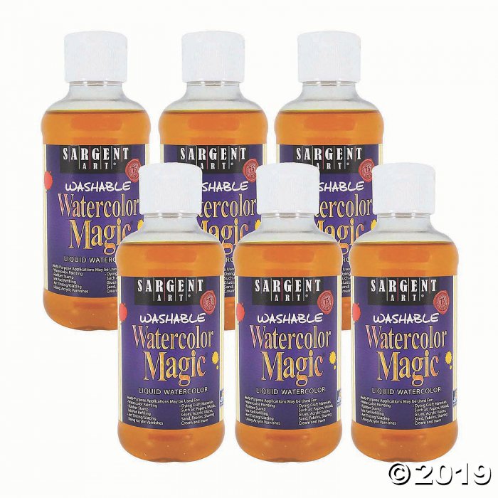 Sargent Art® Washable Watercolor Magic® Paint, 8 oz, Yellow, Pack of 6 (6 Piece(s))