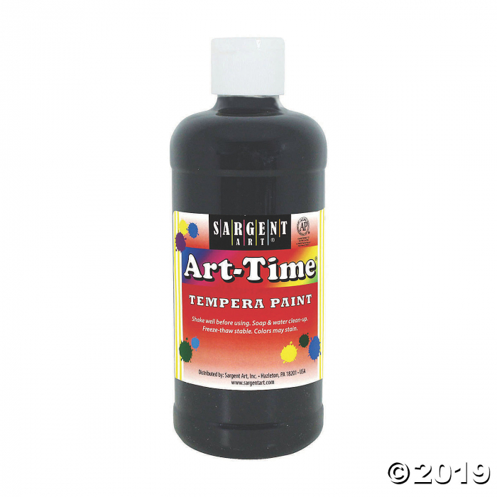 Sargent Art® Art-Time® Tempera Paint, 16 oz, Black, Pack of 12 (12 Piece(s))