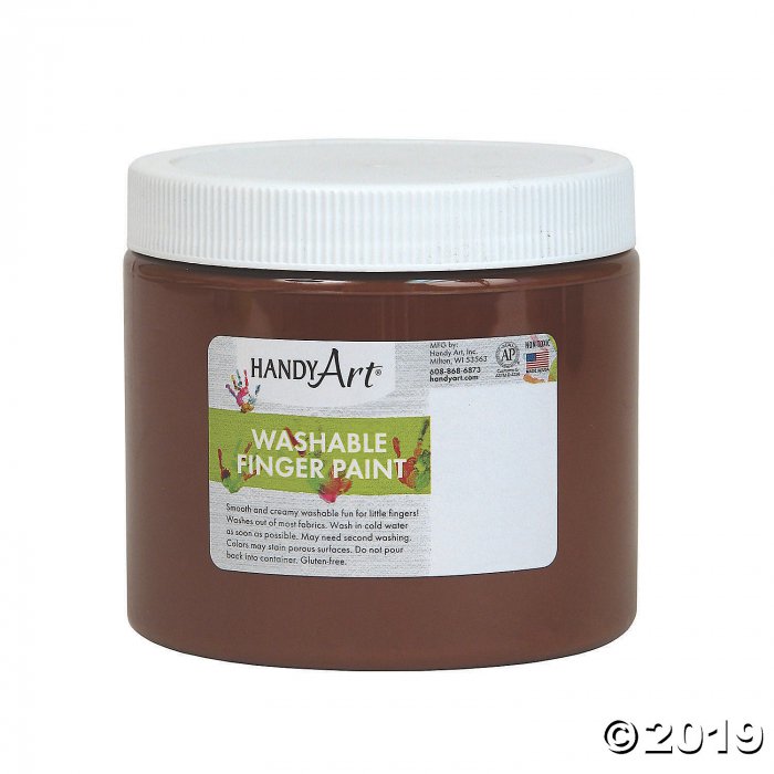 Handy Art® Washable Finger Paint, 16 oz, Brown, Pack of 12 (12 Piece(s))