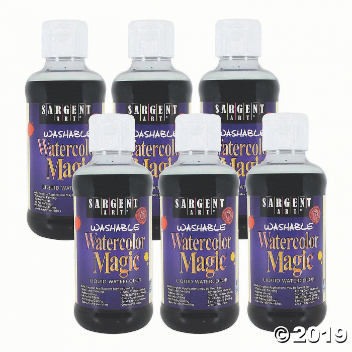 Sargent Art® Washable Watercolor Magic® Paint, 8 oz, Black, Pack of 6 (6 Piece(s))