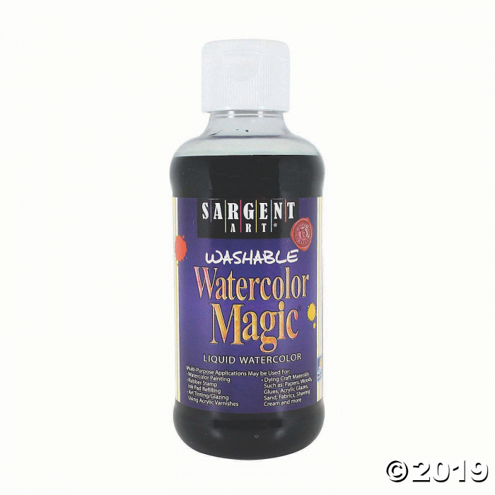 Sargent Art® Washable Watercolor Magic® Paint, 8 oz, Black, Pack of 6 (6 Piece(s))