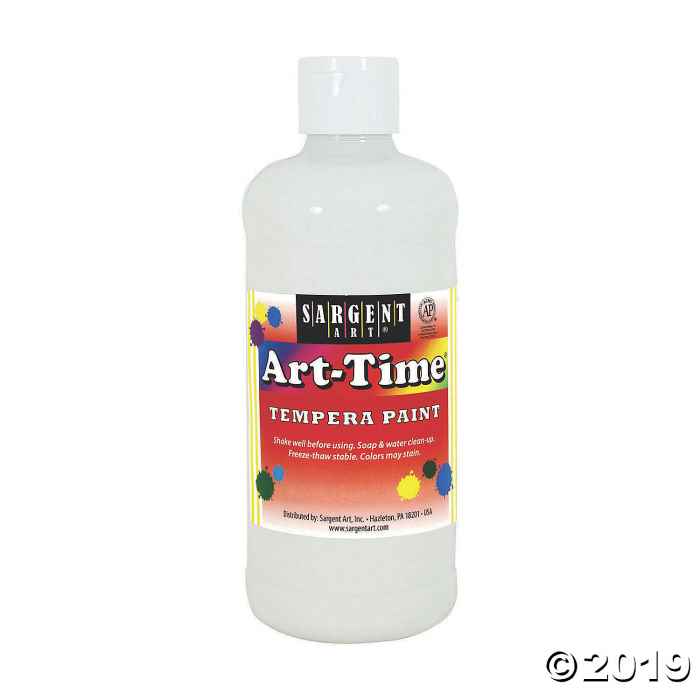 Sargent Art® Art-Time® Tempera Paint, 16 oz, White, Pack of 12 (12 Piece(s))