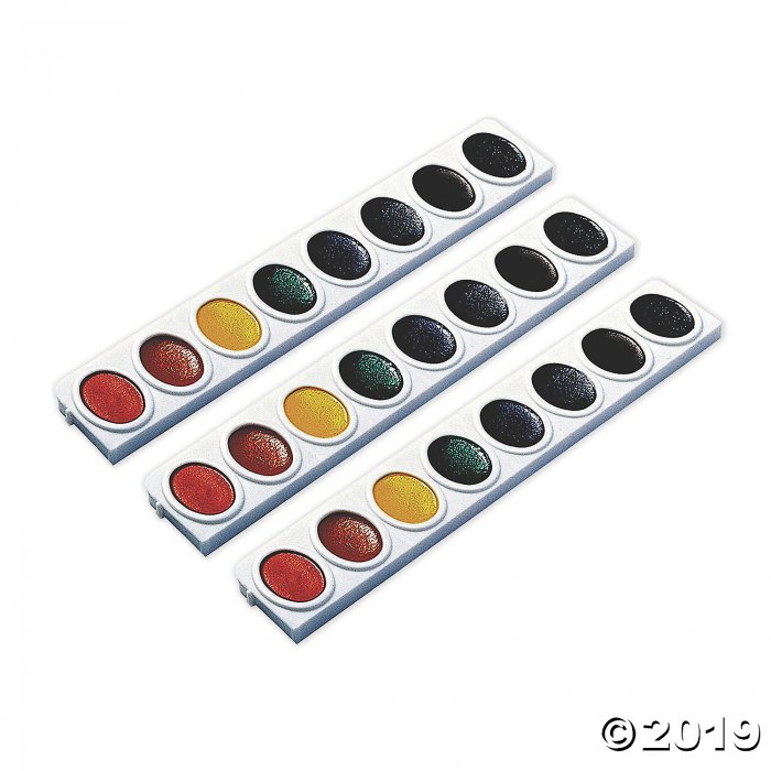 Prang® Watercolors, Oval Pan Refill Tray, 8 Colors, 9 Trays (3 Piece(s))