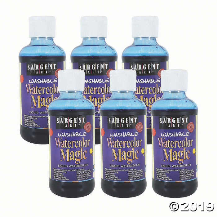 Sargent Art® Washable Watercolor Magic® Paint, 8 oz, Blue, Pack of 6 (6 Piece(s))