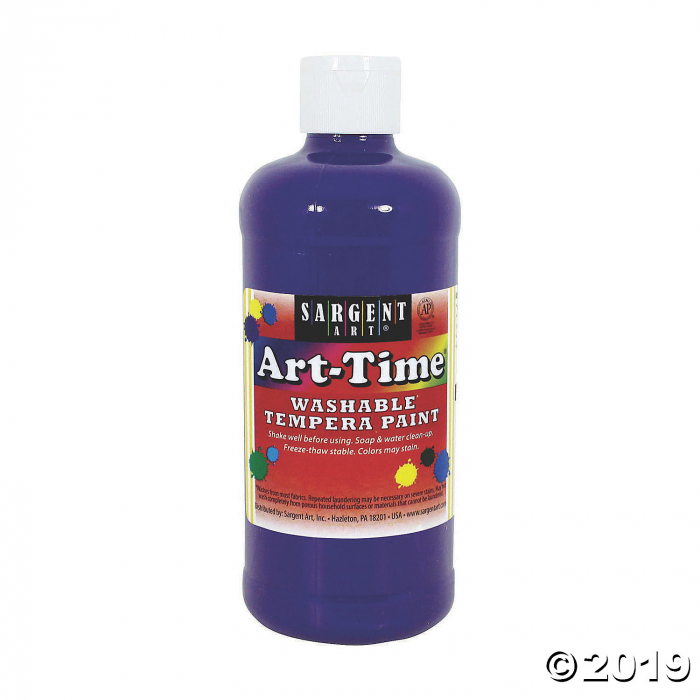 Sargent Art® Art-Time® Washable Tempera Paint, 16 oz, Violet, Pack of 12 (12 Piece(s))