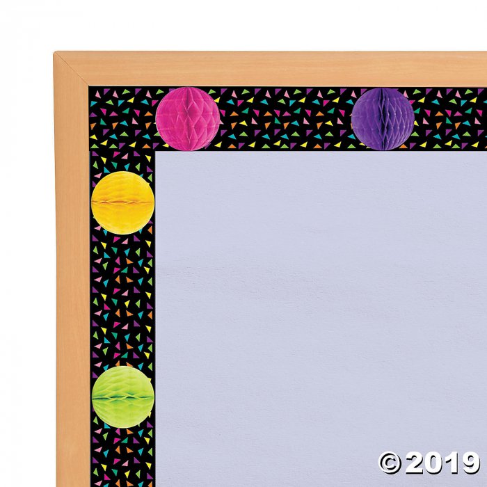 3D Confetti Classroom Bulletin Board Borders (Per Dozen) | GlowUniverse.com
