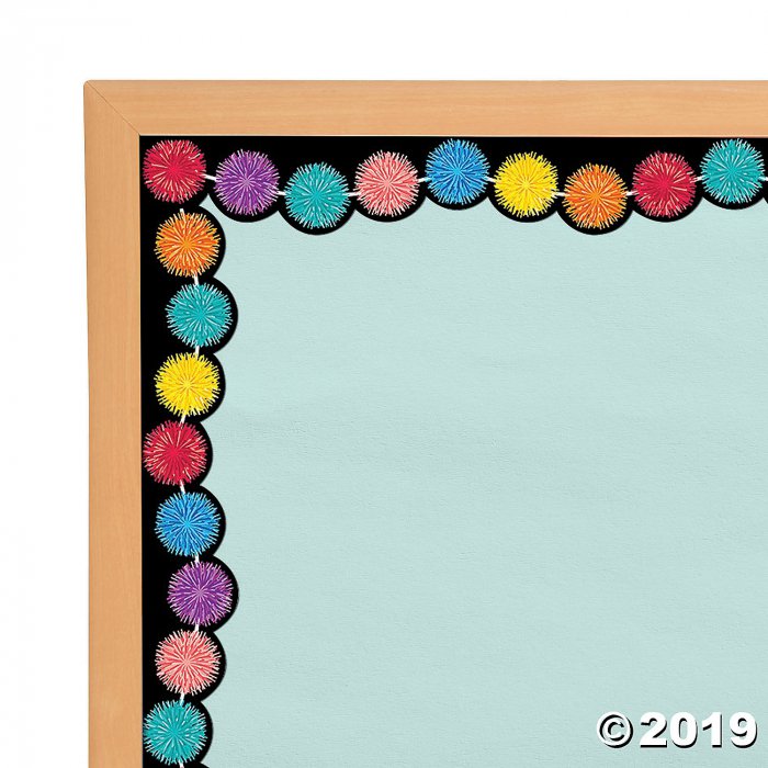 Bright Pom-Pom Bulletin Board Borders (Per Dozen) | GlowUniverse.com
