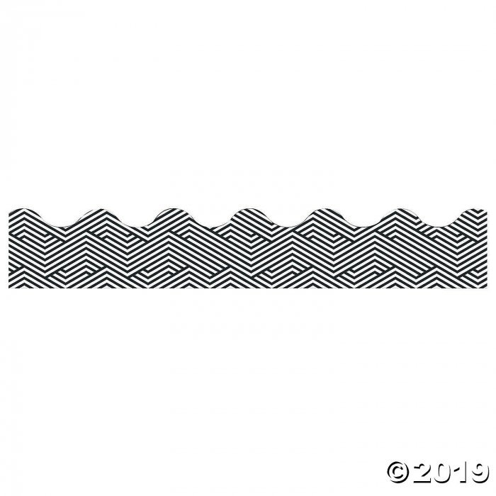 Carson-Dellosa® Black & White Maze Pattern Scalloped Bulletin Board Borders (1 Set(s))