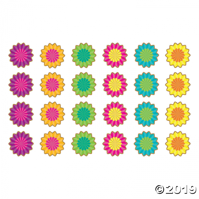 Glitter Bright Party Fan Bulletin Board Cutouts (24 Piece(s))