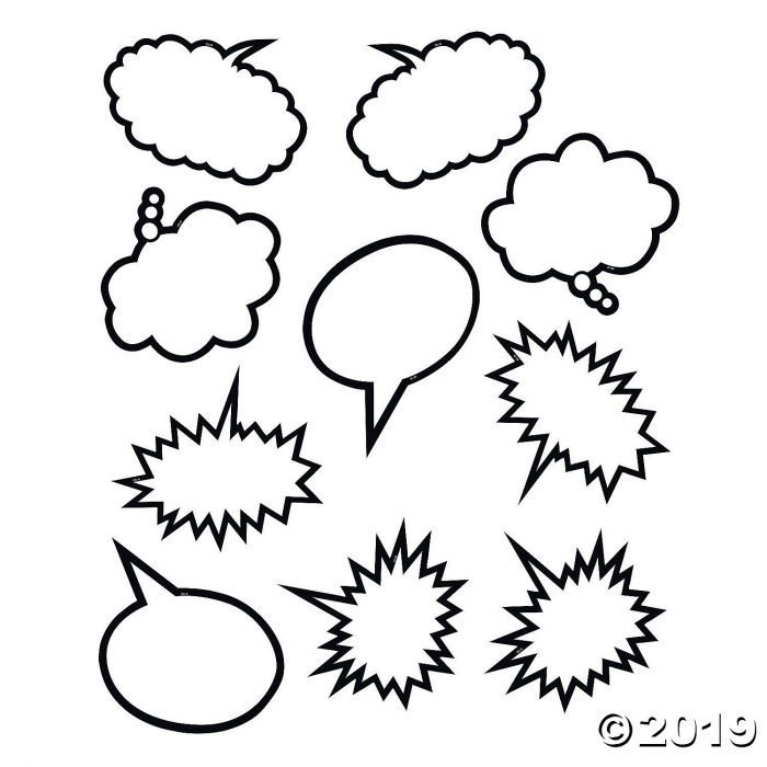 Black & White Speech Bubble Bulletin Board Cutouts (30 Piece(s))