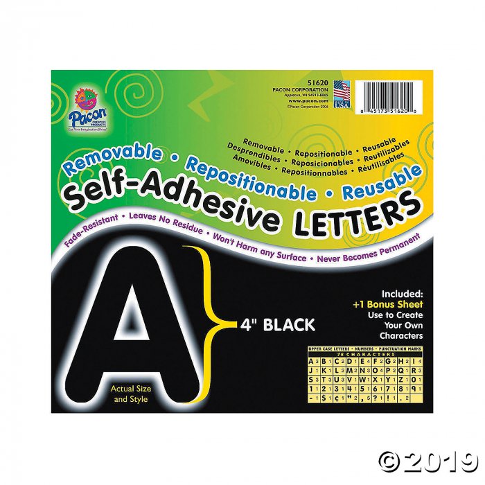 Pacon® Black Self-Adhesive Letters (1 Set(s))