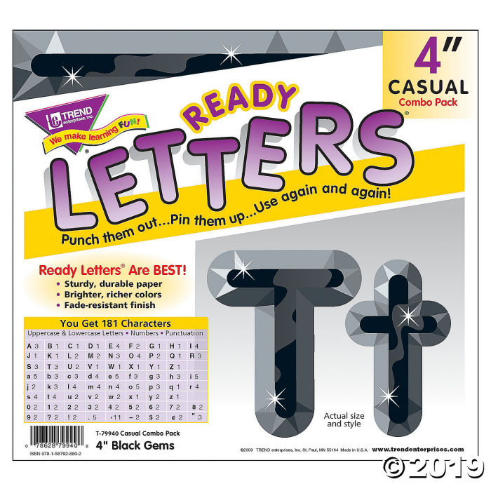 Black Gems Bulletin Board Letters (1 Set(s))