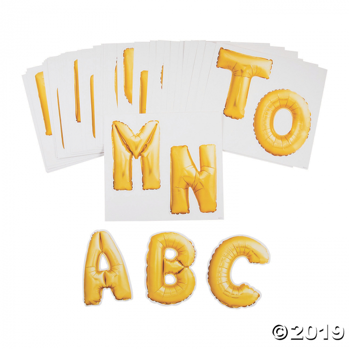 Gold Mylar Balloon Uppercase Bulletin Board Letters (1 Set(s))