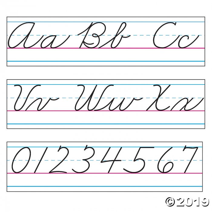 zaner bloser cursive alphabet bulletin board set 1 sets