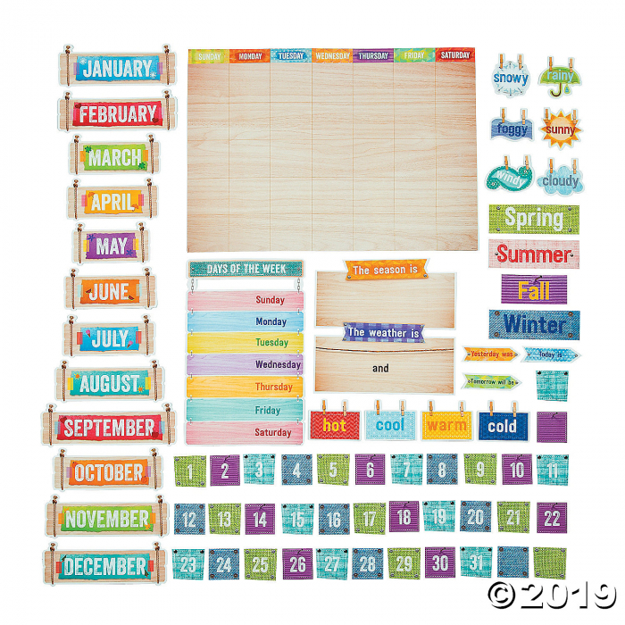 Upcycle Style Calendar Bulletin Board Set (1 Set(s))